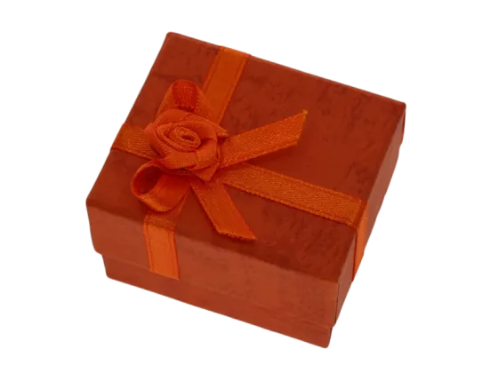 Ring box jewelry box rectangular orange